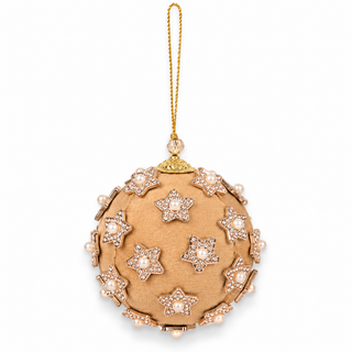 Set 3 pz. Pallina in Velluto Oro con Stelle Sara's Idea h.10 cm.