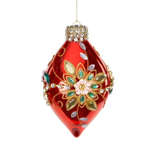 Set 3 Sfere Natalizie Jewel 3D Flower Goodwill 14.5 cm.