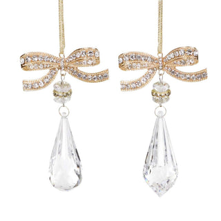Set 6 Decorazioni Natalizie Jewel Bow Gold Goodwill 12 cm.