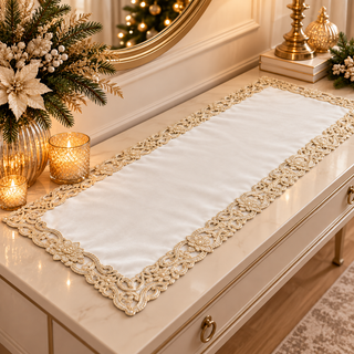 Runner in Velluto "Luci di Natale" Fiori di Lena 40x140 cm.