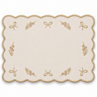 Set 2 Tovagliette in Lino Bianco Sara's Idea 47x33 cm.