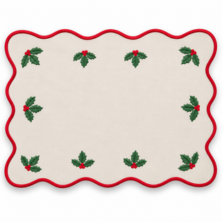 Set 2 Tovagliette in Lino Bianco Sara's Idea 47x33 cm.