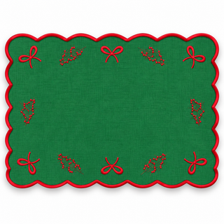 Set 2 Tovagliette in Lino Verde Sara's Idea 47x33 cm.