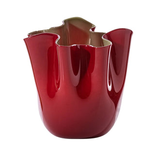 Vaso Fazzoletto Small Rosso Verde Mela Venini h. 13.5 cm.
