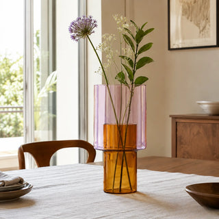 Vaso Grande Amber-Pink "Boreale" Ichendorf Milano h. 32 cm.