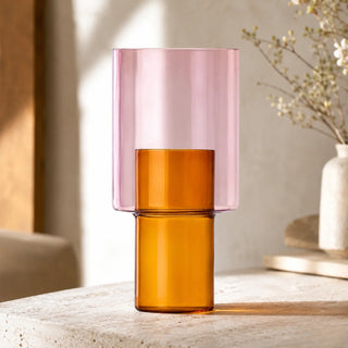 Vaso Grande Amber-Pink "Boreale" Ichendorf Milano h. 32 cm.