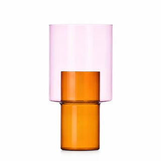 Vaso Grande Amber-Pink "Boreale" Ichendorf Milano h. 32 cm.