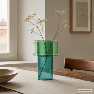 Vaso Grande Petrol-Green "Boreale" Ichendorf Milano h. 20.5 cm.