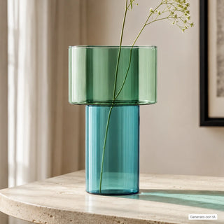 Vaso Grande Petrol-Green "Boreale" Ichendorf Milano h. 20.5 cm.