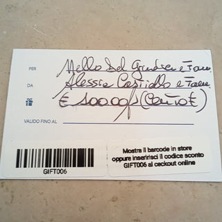 GIFT CARD ARGENTERIA € 100 - GIFT006