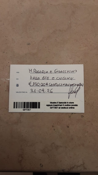 GIFT CARD ARGENTERIA € 150 - GIFT007