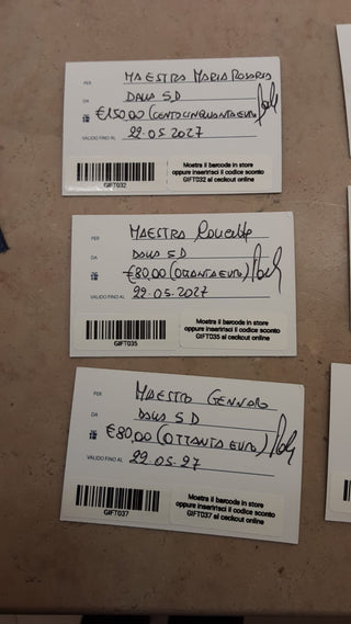 GIFT CARD ARGENTERIA € 80 - GIFT035