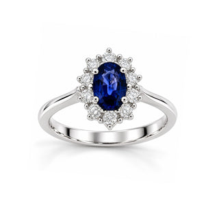 Anello Zaffiro e Diamanti in Oro 18 kt. Giorgio Visconti