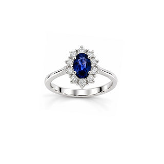 Anello Zaffiro e Diamanti in Oro 18 kt. Giorgio Visconti