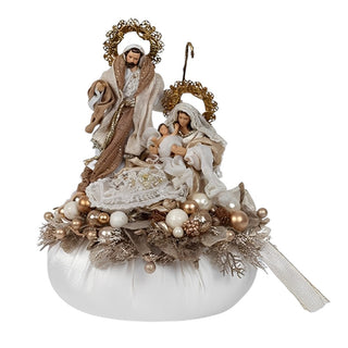 Pouf con Natività Fiori di Lena 36x25 cm.