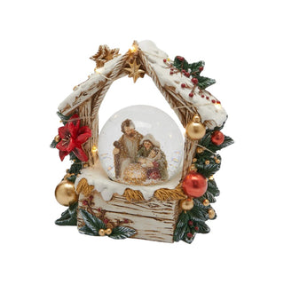 Natività con Sfera Innevata e Led "Nàvel" Paben h. 14,7 cm.