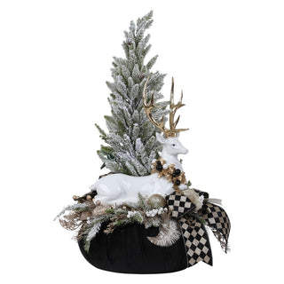 Pouf con Albero di Natale e Renna "Paesaggio Invernale" Fiori di Lena 75x45 cm.