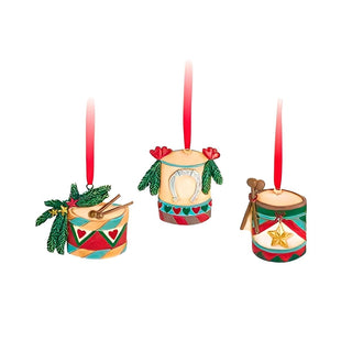 Set 6 pz. Decorazione Tamburo "La Giostra di Amelie" Nuvole di Stoffa h.7.5 cm.