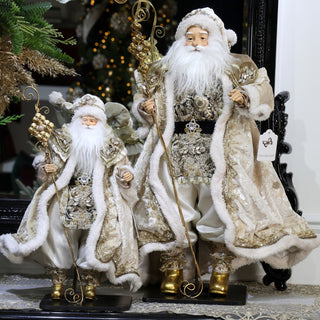 Babbo Natale "Incanto Reale" Fiori di Lena h.46 cm.