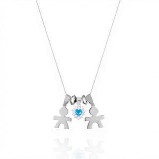 Collana Coppia Bimbo "Family" in Argento 925%