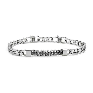 bracciale-catena-grumetta-con-centrale-tennis-zirconi-neri-acciaio