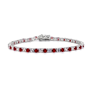 Bracciale Tennis Bianco/Rosso in Argento 925%