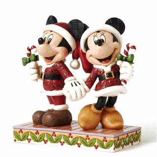 Mickey Mouse e Minnie con Candy Canes Disney Traditions h.16 cm.