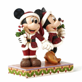 Mickey Mouse e Minnie con Candy Canes Disney Traditions h.16 cm.