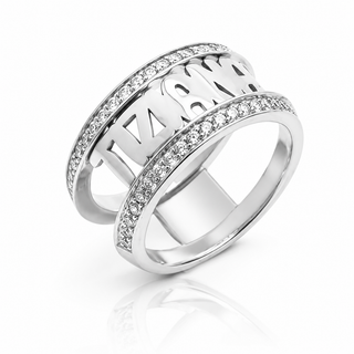 Anello Personalizzabile Con Nome in Argento 925% e Swarovski