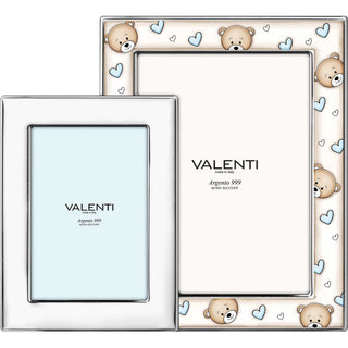 Cornice Portafoto Doppia Celeste "Orsetti" Valenti