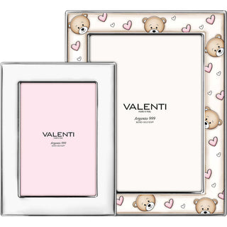 Cornice Portafoto Doppia Rosa "Orsetti" Valenti