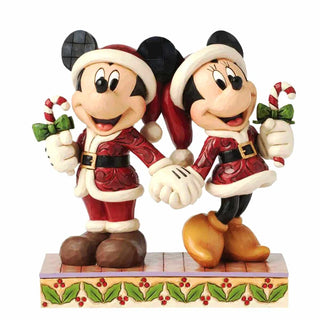 Mickey Mouse e Minnie con Candy Canes Disney Traditions h.16 cm.
