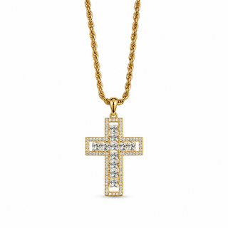 Collana Corda Croce Gold in Argento 925%