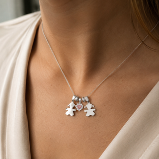 Collana Coppia Bimba "Family" in Argento 925%