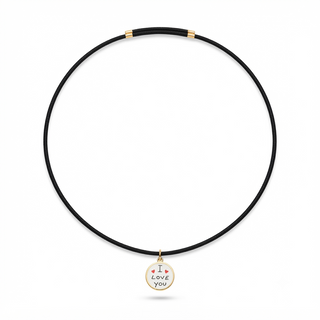 Choker Magnetico con Ciondolo "I Love You" in Argento 925%
