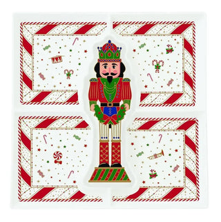 Piatto Aperitivo a Scomparti "Nutcracker Twist" Easy Life 25x25 cm.