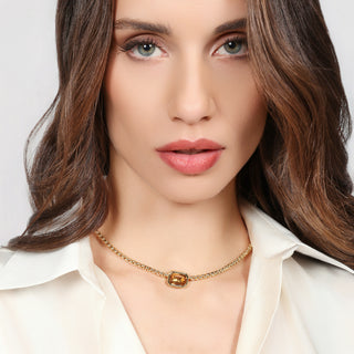 Collana Joya Cristallo Giallo Unoaerre