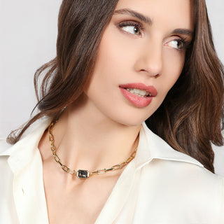 Collana Joya Catena Cristallo Grigio Unoaerre