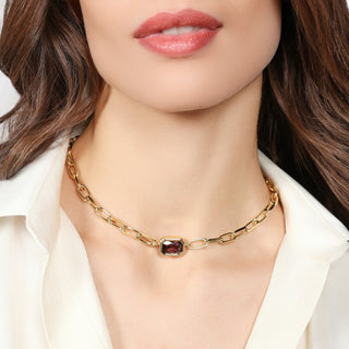 Collana Joya Catena Cristallo Marrone Unoaerre