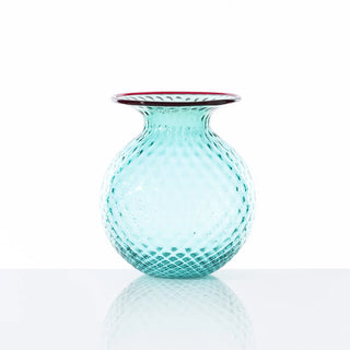 Vaso Monofiori Balloton Medium Verde Menta Venini h.21.3 cm.