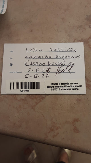 GIFT CARD ARGENTERIA € 100 - GIFT015
