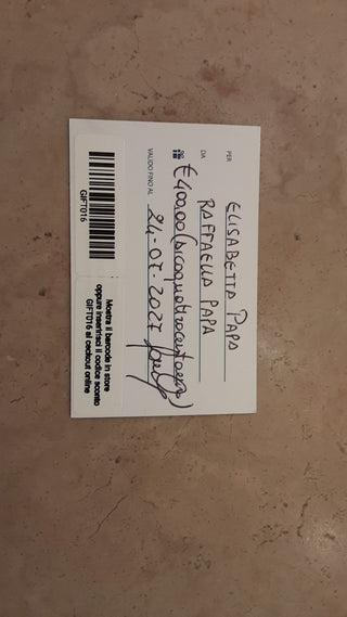 GIFT CARD ARGENTERIA € 400 - GIFT016