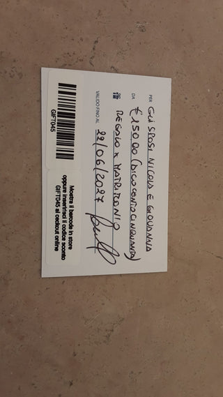 GIFT CARD ARGENTERIA € 150 - GIFT045