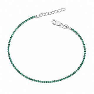Bracciale Tennis Argento 925% Green 1,5 mm.