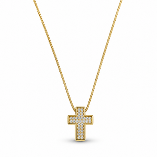 Collana Croce Gold in Argento 925%