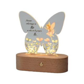 Bomboniera Lampada Led Fatina Lilla AD 14,5x16 cm.