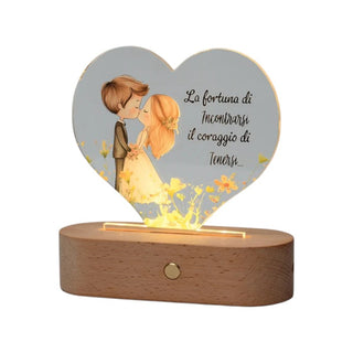 Bomboniera Lampada Led Sposini AD 14,5x6x15 cm.