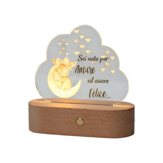 Bomboniera Lampada Led Cerbiatto Rosa AD 14,5x16 cm.