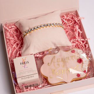 Box Bracciale Cuori Gold+Biscotto+Profumo