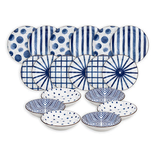 Servizio di Piatti 18 pz. "Moon Blue Mirage" Andrea Fontebasso